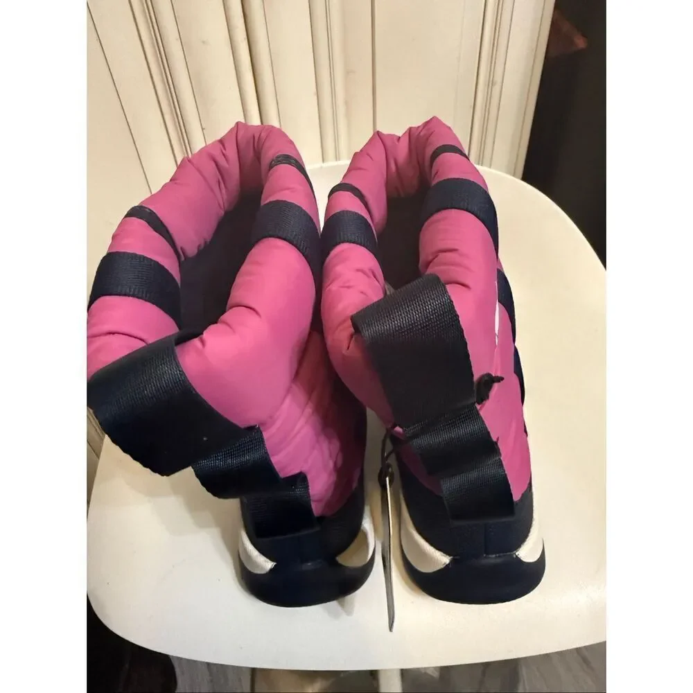 Sorel Kids Girls Puffy Quilted Whitney II Mid Snow Boots Pink Black Size 4 NWT